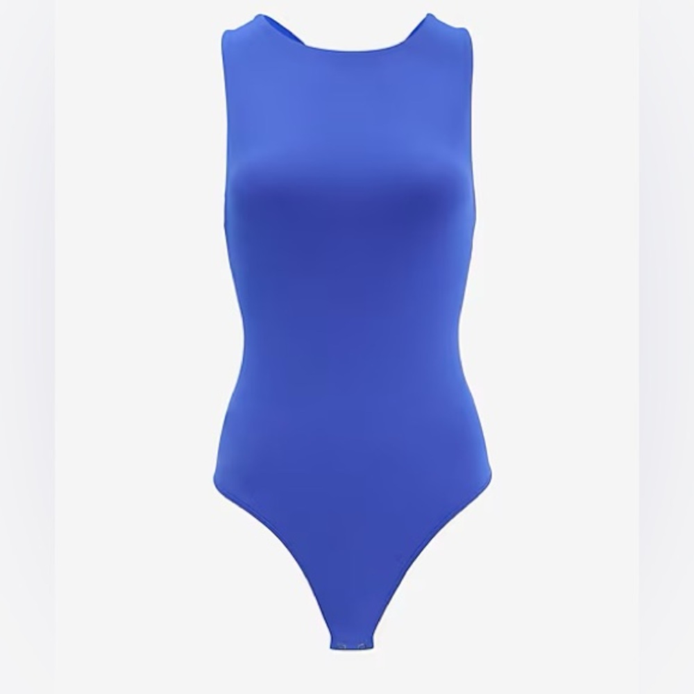 Aritzia Royal Blue Sleeveless Scoop-Neck Bodysuit